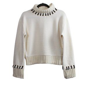 Zara Ivory Mock Turtleneck Sweater